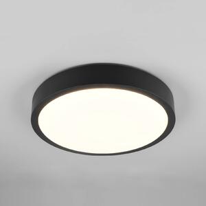 Stropní svítidlo Iseo LED, černé, Ø 40 cm, stmívatelné, dřevo