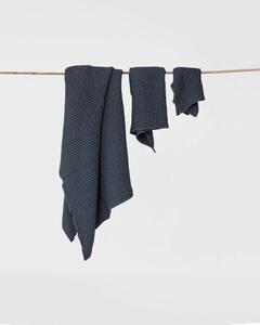 Magic Linen Tmavě šedá sada vaflových ručníků (3 ks)