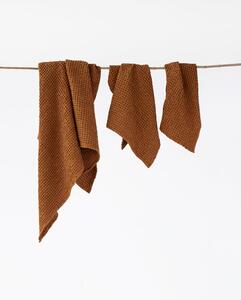 Magic Linen Cinnamon sada vaflových ručníků (3 ks)