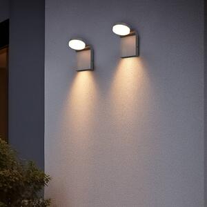 Venkovní nástěnné svítidlo LED Adour, antracitová barva, výklopné, CCT