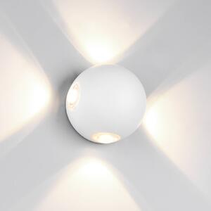 Venkovní nástěnné svítidlo LED Avisio, matně bílé, 4 světla, půlkruhové
