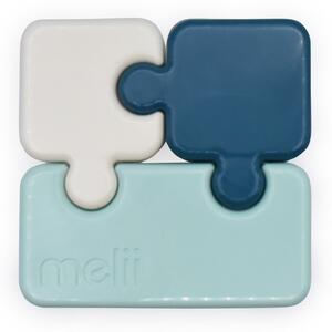 Svačinový box puzzle, 850ml, Melii, luxe mátovo/modrý