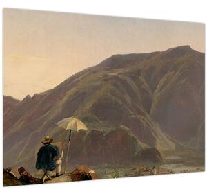 Obraz - Jules Coignet, View of Bozen with a Painter, reprodukce (70x50 cm)