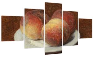 Obraz - Henri Fantin-Latour, Three Peaches on a Plate, reprodukce (125x70 cm)