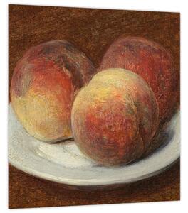 Obraz - Henri Fantin-Latour, Three Peaches on a Plate, reprodukce (30x30 cm)