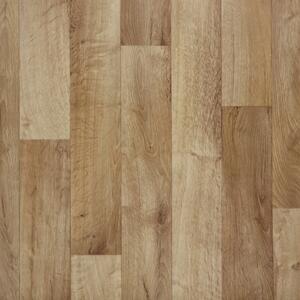 Spoltex, PVC podlaha - lino Ontario Natural, na míru, šíře 4m, hnědá, filc, chodba / předsíň