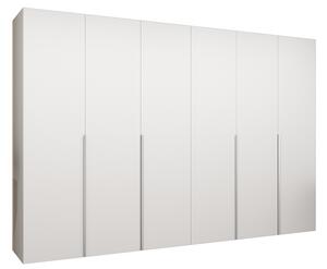 Šatní skříň ALICANTE 1, 300×202×52cm | Bílá / Kašmírové úchyty