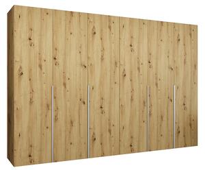 Šatní skříň ALICANTE 1, 300×202×52cm | Dub Artisan / Kašmírové úchyty