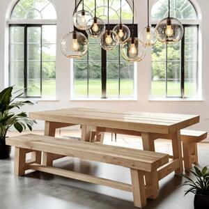 Stará Krása – Ruční výroba Moderní jídelní sety ze dřeva 77x 140 x 70 + 2x lavice 140