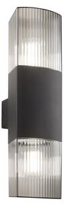 FAN I-DARK-AP2 Nástěnné svítidlo Dark, hliník/antracit, 2 x E27, difuzor PC Fumé, IP54 - FANEUROPE