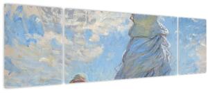 Obraz - Claude Monet, Woman with a Parasol - Madame Monet and Her Son, reprodukce (170x50 cm)
