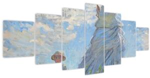 Obraz - Claude Monet, Woman with a Parasol - Madame Monet and Her Son, reprodukce (210x100 cm)
