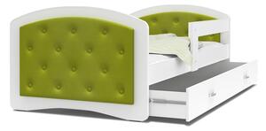 Dětská postel LUCKY 160x80 CRYSTAL semiš zelená