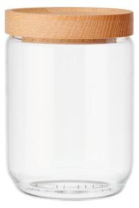 Dóza na potraviny KitchenCraft Idilica s víkem z bukového dřeva, 500 ml IDGLSSTORSML