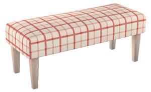 Dlouhá lavička 100x40cm barva červená látka vzorované