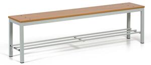 Šatní lavice s botníkem, sedák - lamino, délka 1500 mm, buk