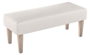 Dlouhá lavička 100x40cm barva béžová látka pletený vzor