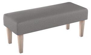 Dlouhá lavička 100x40cm barva šedá látka pletený vzor