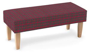 Dlouhá lavička 100x40cm barva červená látka vzorované