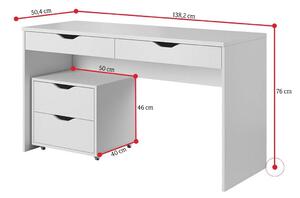 Psací stůl MATI s kontejnerem, 138,2x76x50,4, grafit