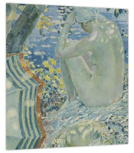 Obraz - Frederick Carl Frieseke, On the Bank, reprodukce (30x30 cm)