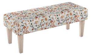 Dlouhá lavička 100x40cm barva oranžová látka pletený vzor, vzorované