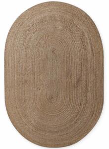 Hanse Home, Kusový koberec Jute Braided 106006 Grey Brown ovál, 160x230 ovál, hnědá, chodba / předsíň