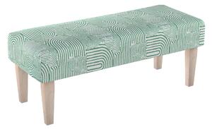 Dlouhá lavička 100x40cm barva zelená látka pletený vzor, vzorované