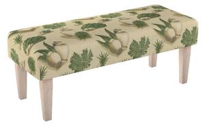 Dlouhá lavička 100x40cm barva béžová látka pletený vzor, vzorované