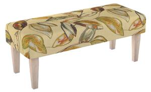 Dlouhá lavička 100x40cm barva béžová látka pletený vzor, vzorované