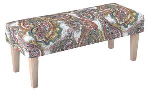 Dlouhá lavička 100x40cm barva vícebarevná látka pletený vzor, vzorované