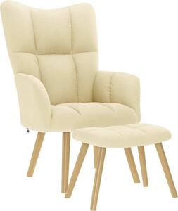 VidaXL Relaxační křeslo s podnožkou textil [4016785] Barva: krémová