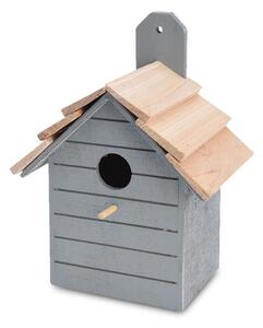 ProGarden Ptačí budka Stripe, 22x16x121 cm, dřevo, šedá