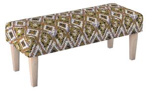Dlouhá lavička 100x40cm barva vícebarevná látka pletený vzor, vzorované