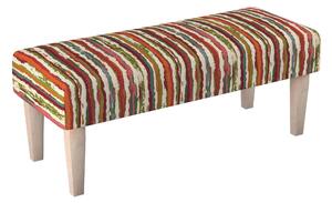 Dlouhá lavička 100x40cm barva vícebarevná látka pletený vzor, vzorované
