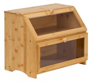 Chlebník dvoupatrový 39x25x32 cm SPRINGOS Natura KI0162 přírodní