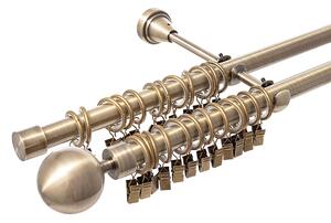 Dvojitá garnýž Elegant antique brass 160 cm