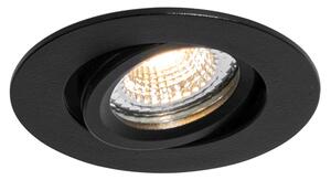 Zástěnné bodové svítidlo černé otočné 6,5 cm včetně LED IP54 Ultra Slim - Pupil