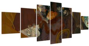 Obraz - Henri de Toulouse-Lautrec, At the Moulin Rouge, reprodukce (210x100 cm)