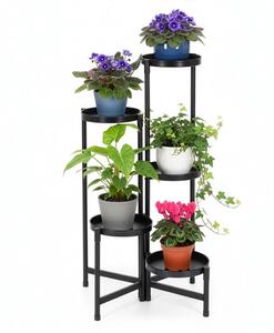 Kovový stojan na květiny 5 polic 78,5 cm SPRINGOS GA0218 černý