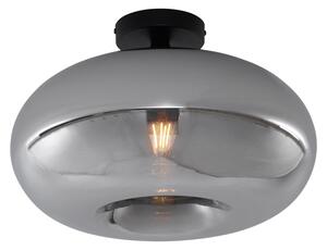 Art Deco stropní svítidlo černé s kouřovým sklem 40 cm - Busa