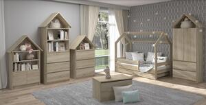Dětská domečková postel LITTLE HOUSE - dub sonoma - 160x80 cm