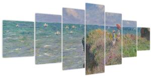 Obraz - Claude Monet, Cliff Walk at Pourville, reprodukce (210x100 cm)
