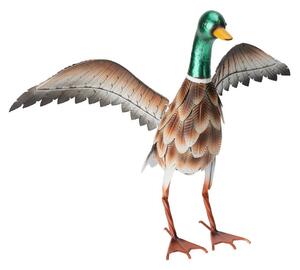 ProGarden Zahradní kovová figurka Duck, 40x41 cm, hnědá