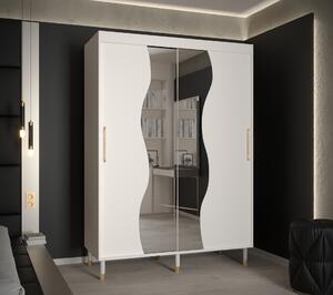 Šatní skříň Abi Calipso Mad Barva korpusu: Bílá, Rozměry: 200 cm, Dveře: Bílá + zrcadlo