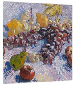 Obraz - Vincent van Gogh, Grapes, Lemons, Pears, and Apples, reprodukce (30x30 cm)
