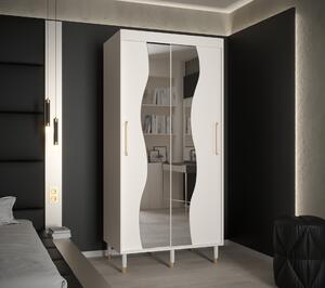 Šatní skříň Abi Calipso Mad Barva korpusu: Bílá, Rozměry: 180 cm, Dveře: Bílá + zrcadlo
