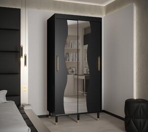 Šatní skříň Abi Calipso Mad Barva korpusu: Černá, Rozměry: 200 cm, Dveře: Černá + zrcadlo