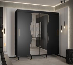 Šatní skříň Abi Calipso Mad Barva korpusu: Černá, Rozměry: 120 cm, Dveře: Černá + zrcadlo