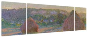 Obraz - Claude Monet, Stacks of Wheat (End of Summer), reprodukce (170x50 cm)